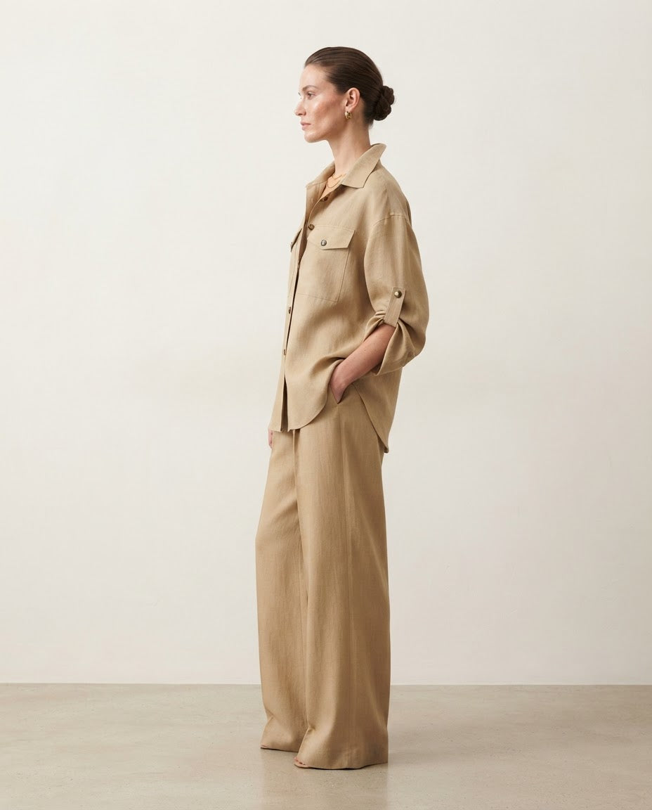 Beige Linen Set