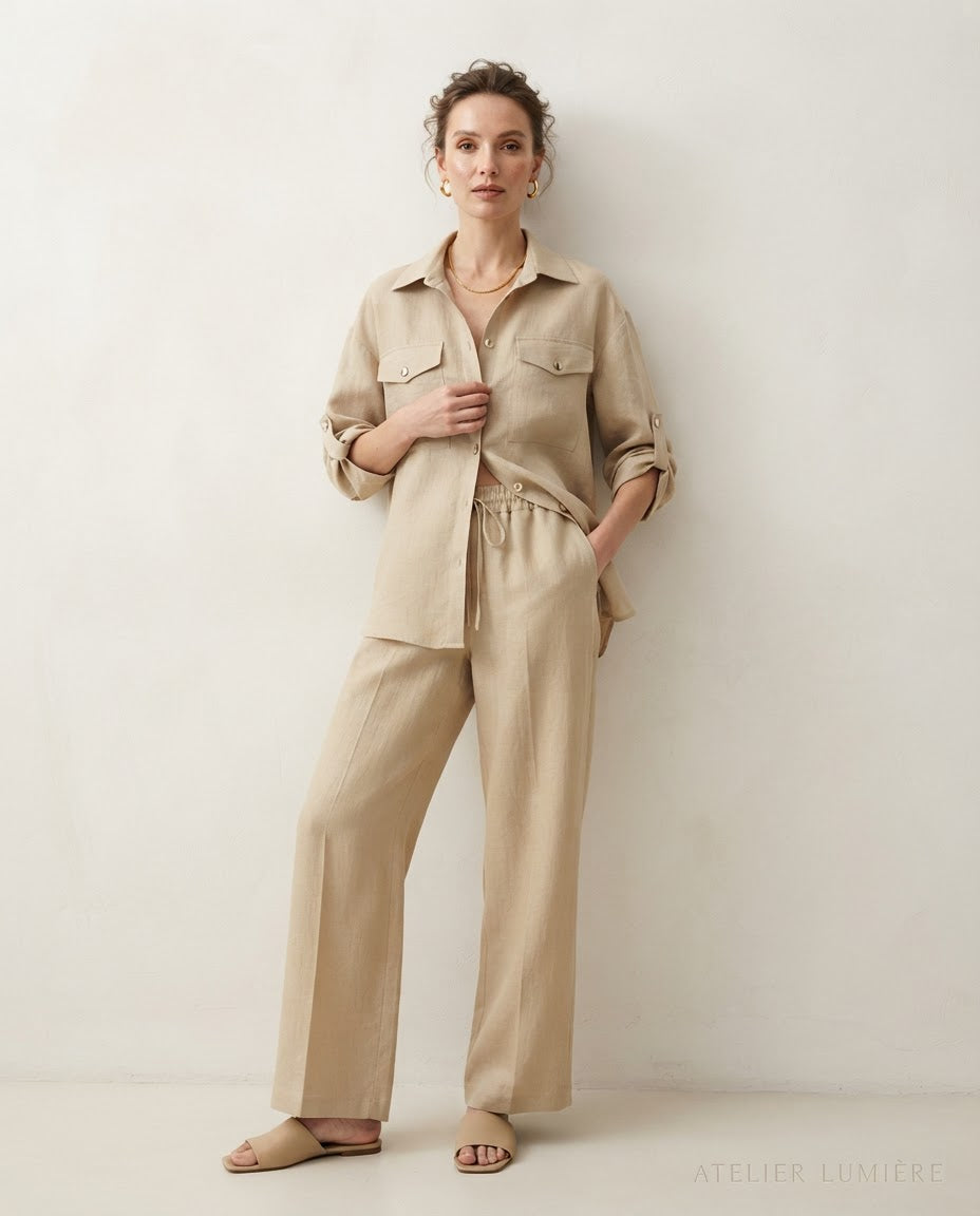 Beige Linen Set