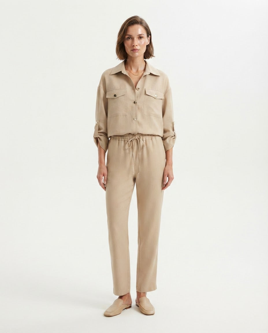 Beige Linen Set