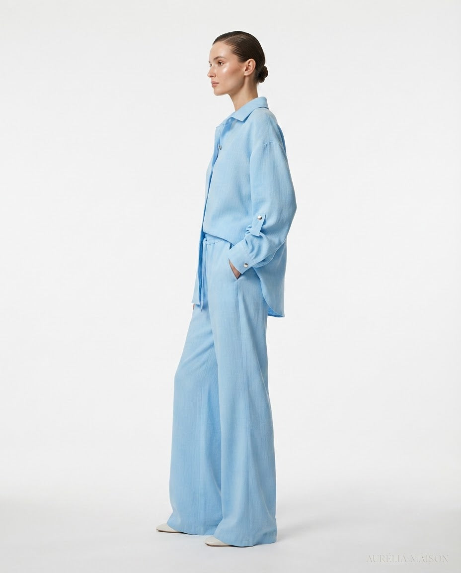 Blue Linen Set
