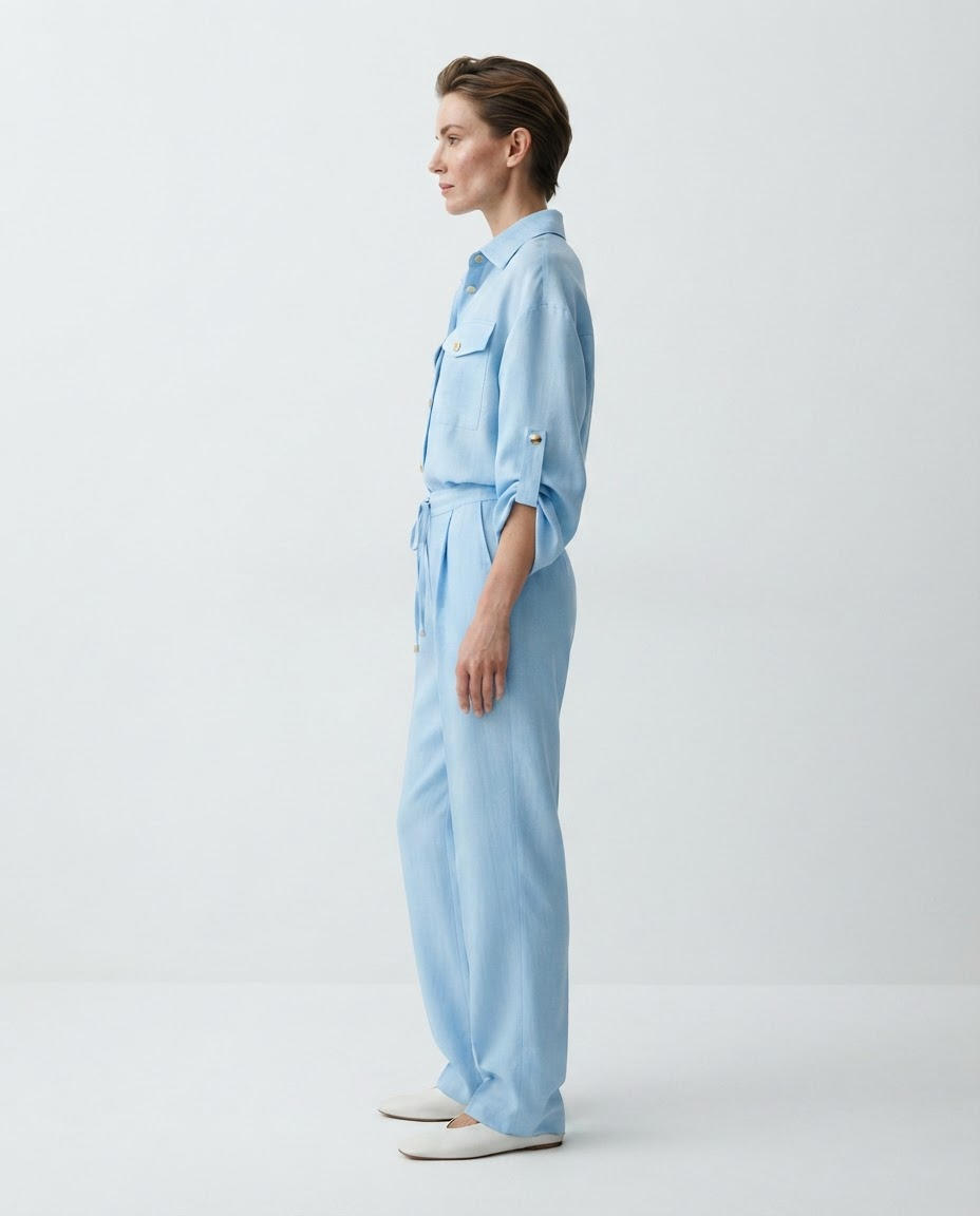 Blue Linen Set