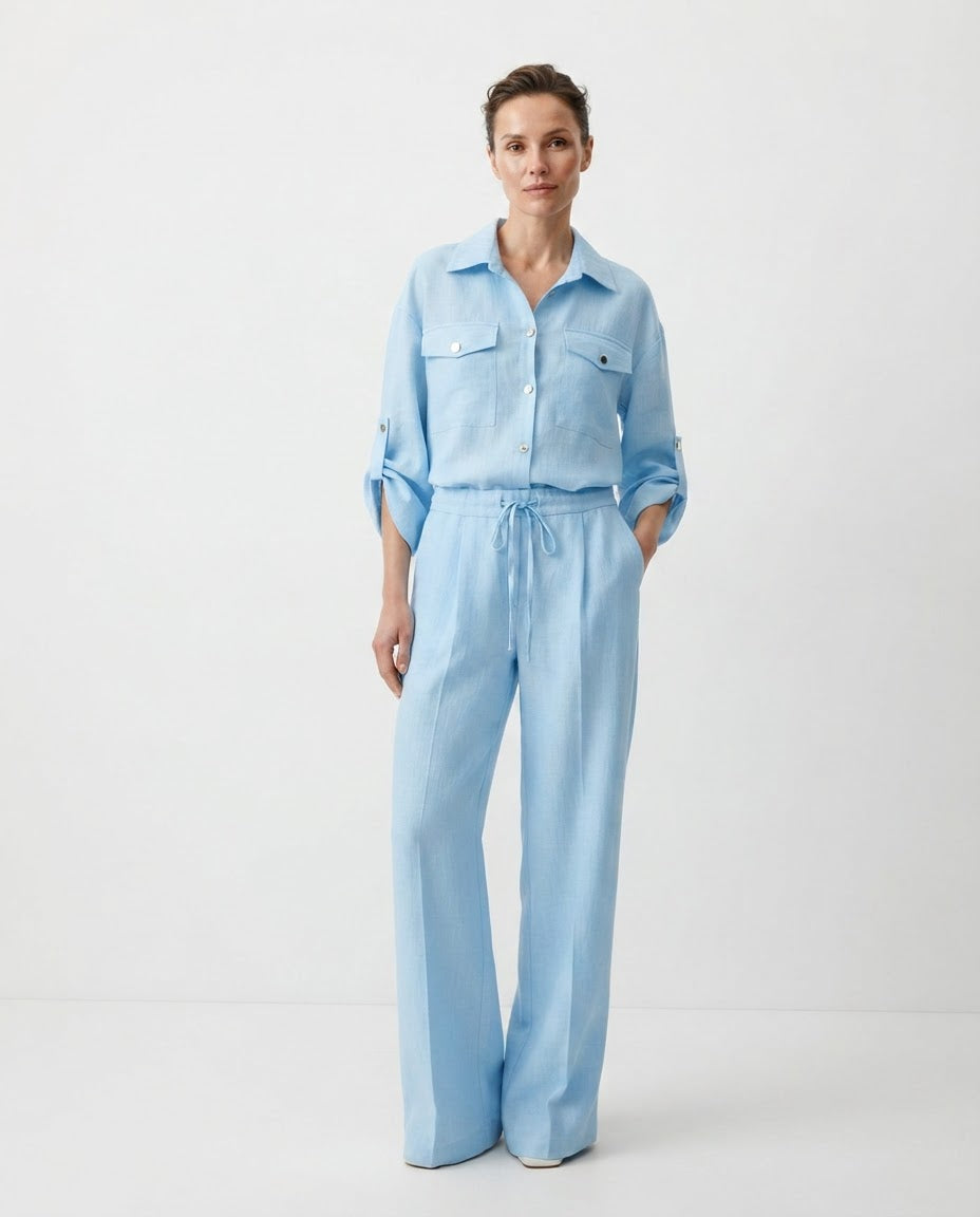 Blue Linen Set